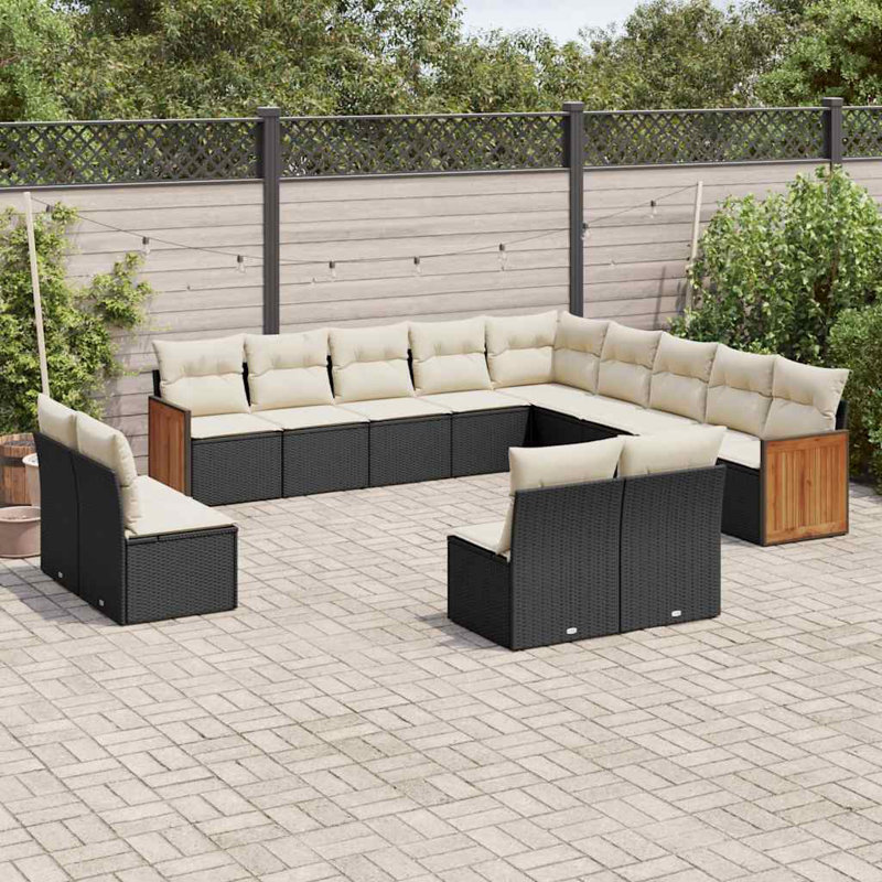 Vidaxl Garden Sofa Set Black