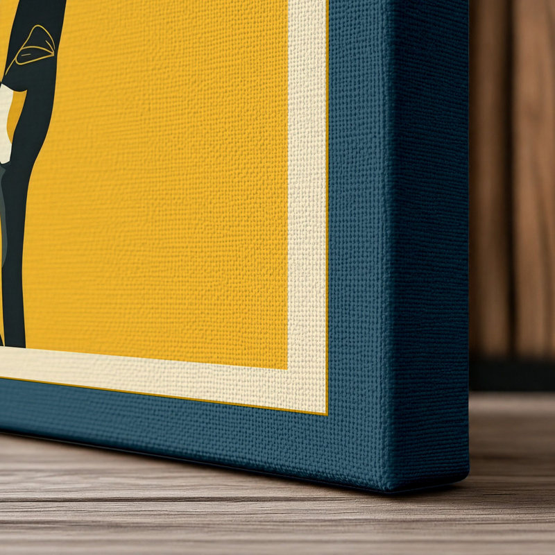 Iris in Gold Botanical - Wrapped Canvas, 24x16 - 61.0 x 40.6 cm, Teal Border