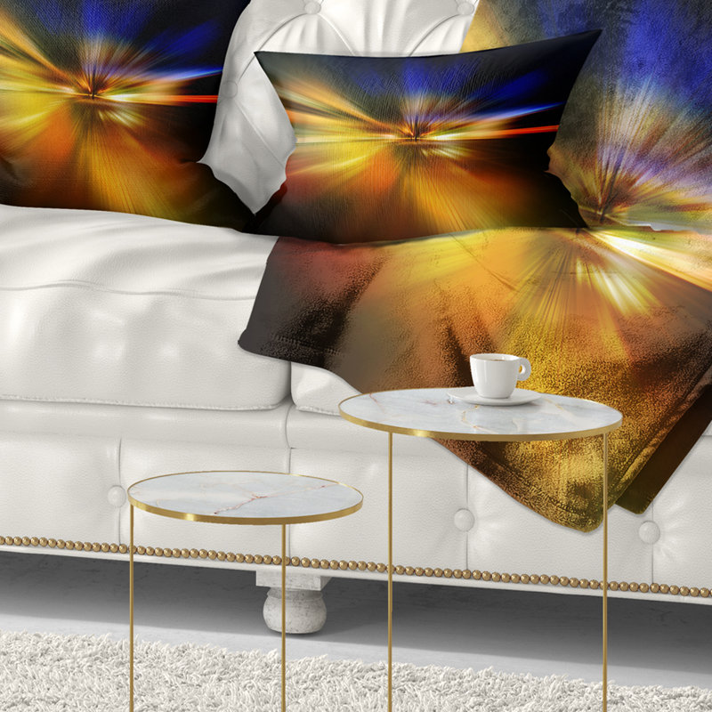 Explosion de lumière en noir - coussin décoratif imprimé abstrait