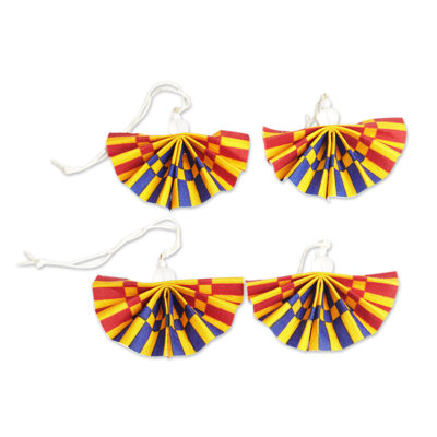 Ensemble de 4 décorations en coton faites à la main Afis