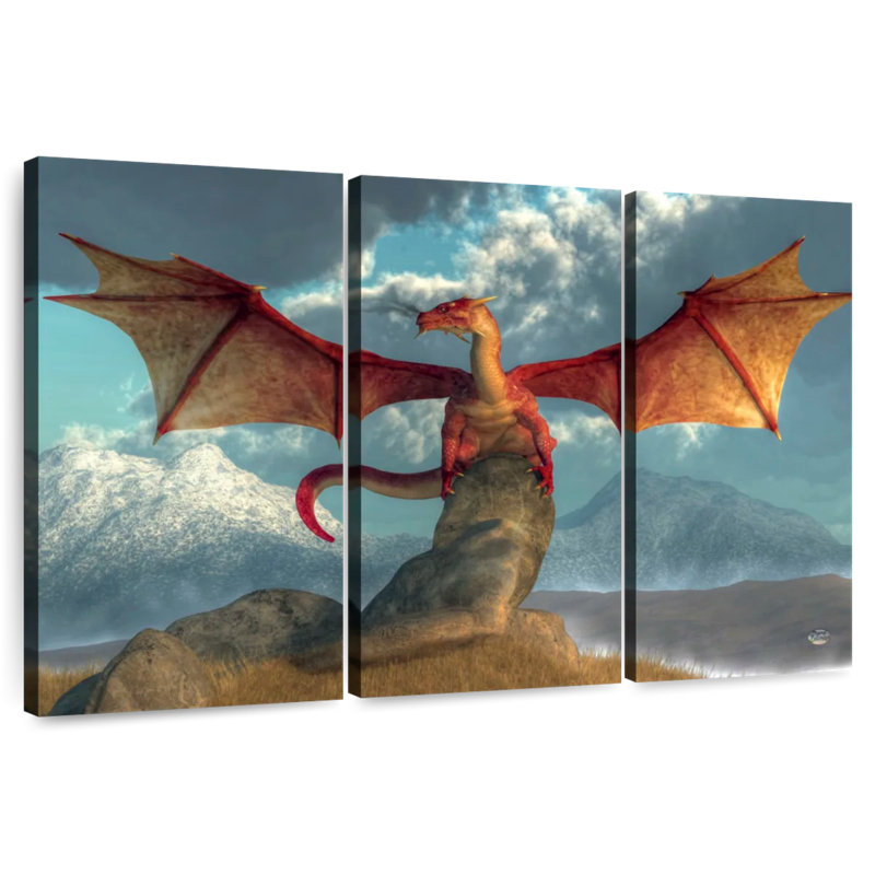 Dragon de feu Kelan, H 20 po x l 33 po