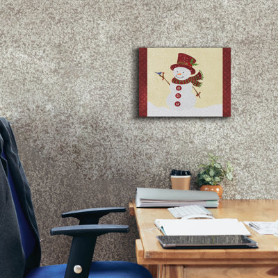  «Snowman 2» par Erin Clark, art mural sur toile, 16 po x 12 po