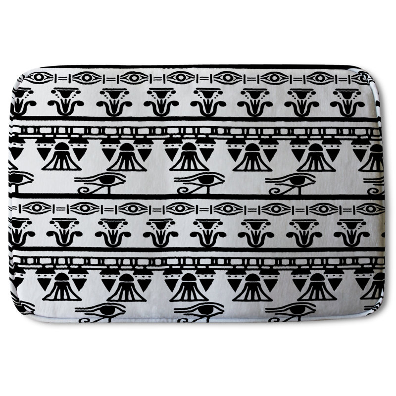 Ivers Non-Slip Bath Rug, White/Black