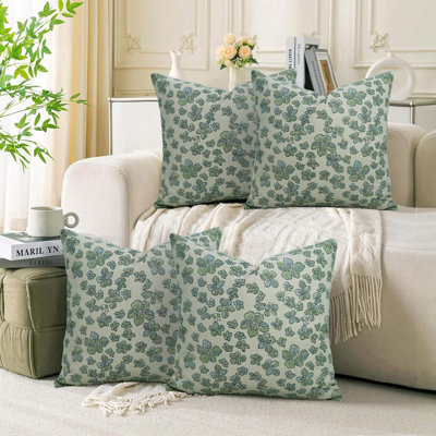 Taie d'oreiller décorative faite à la main à motif de blocs Fab Fabine, satin de coton