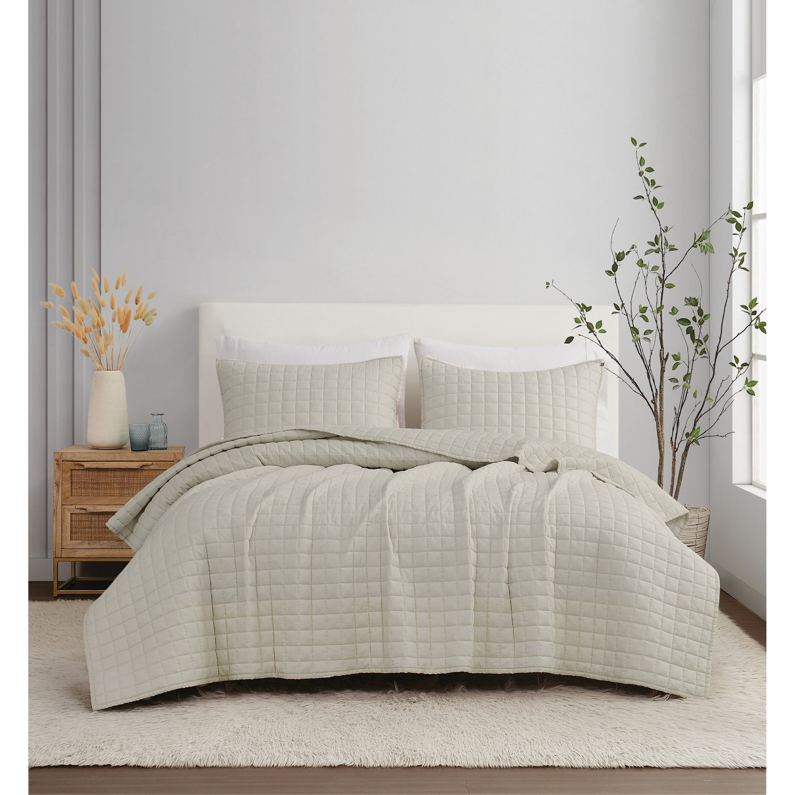 Nena Bedding, Queen + 2 Standard Shams, Natural