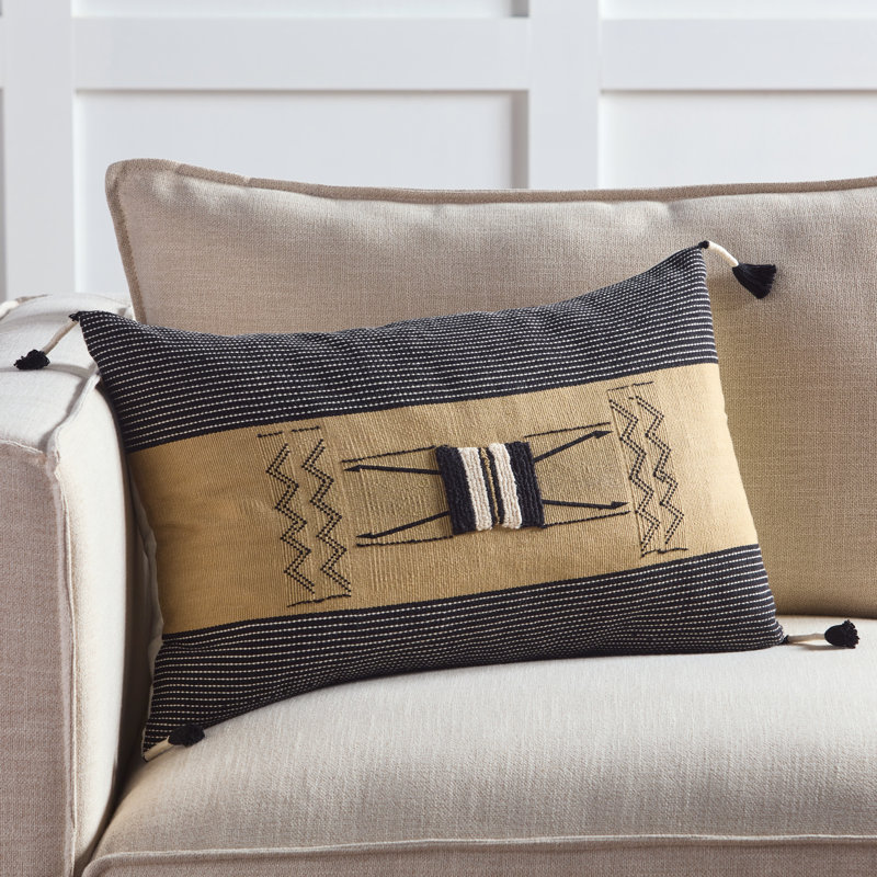 Housse et insert de coussin rectangulaire en coton Senna, Housse de coussin seulement - sans coussin