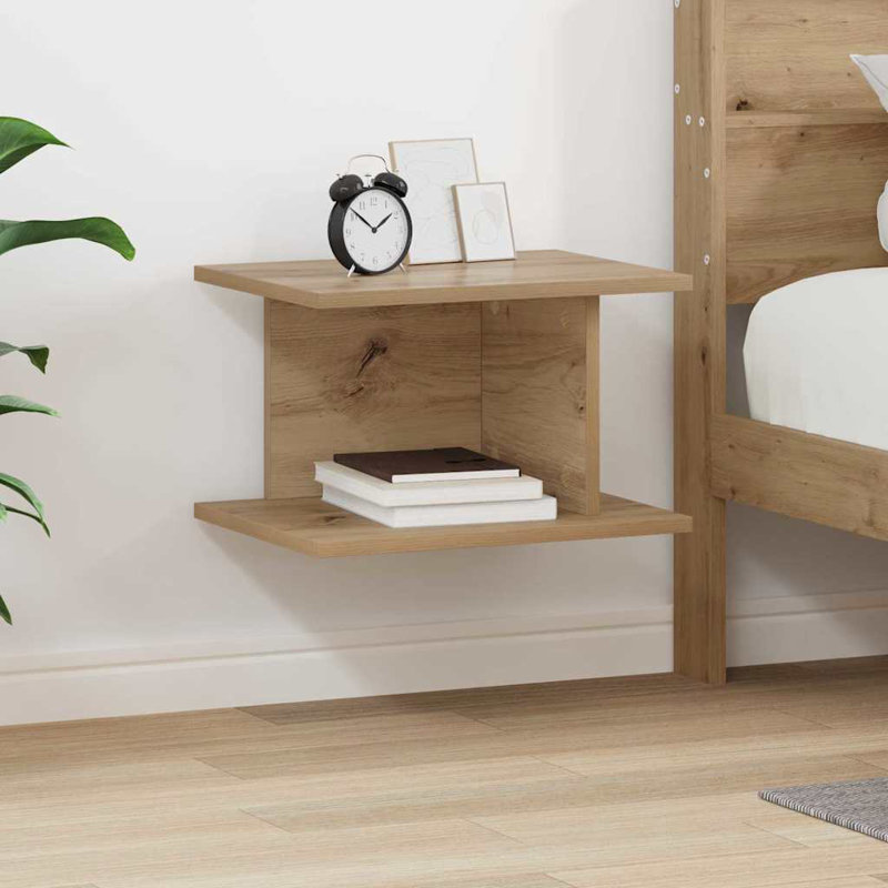 40cm W Manufactured Wood Bedside Table, Taupe
