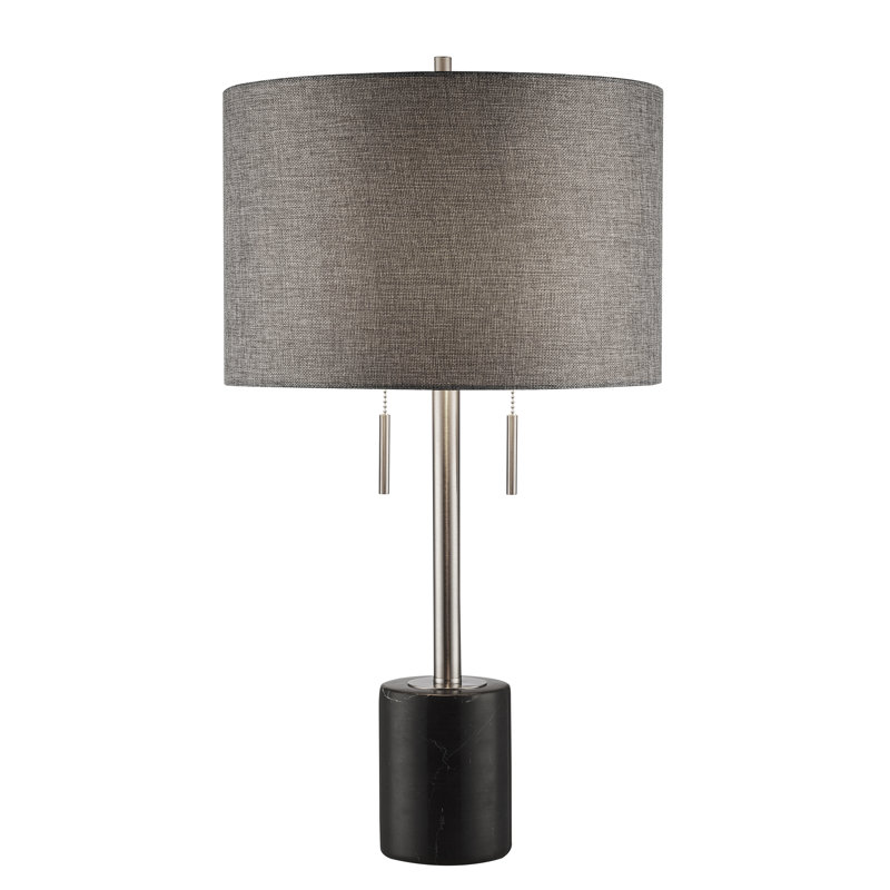 Lampe de table 28 po Baucom, Noir, Gris