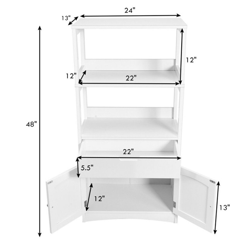 Pembrey Bathroom Cabinet, White