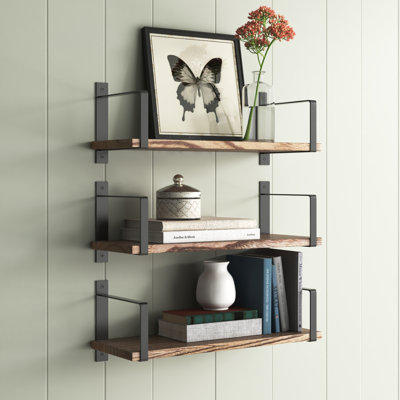 Laurel Foundry Modern Farmhouse Ternate 3 Piece Paulownia Bracket Shelf ...