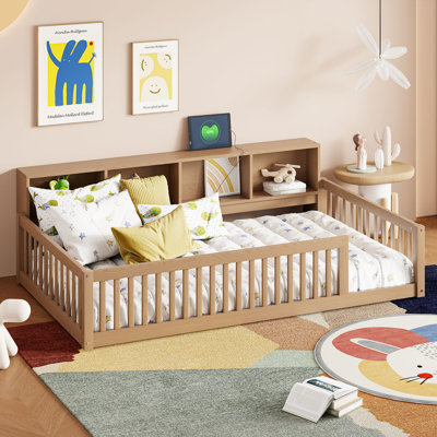 Lit de jour avec armoires de rangement et ports USB
