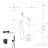 Matte Black Dual Shower Head - 12 Inch, Square, Wall Mounted System Spray-127299554