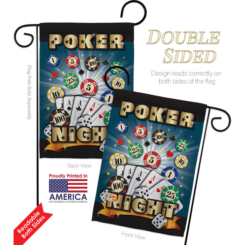 Ensemble de drapeaux en polyester 18,5 po x 13 po Poker Night