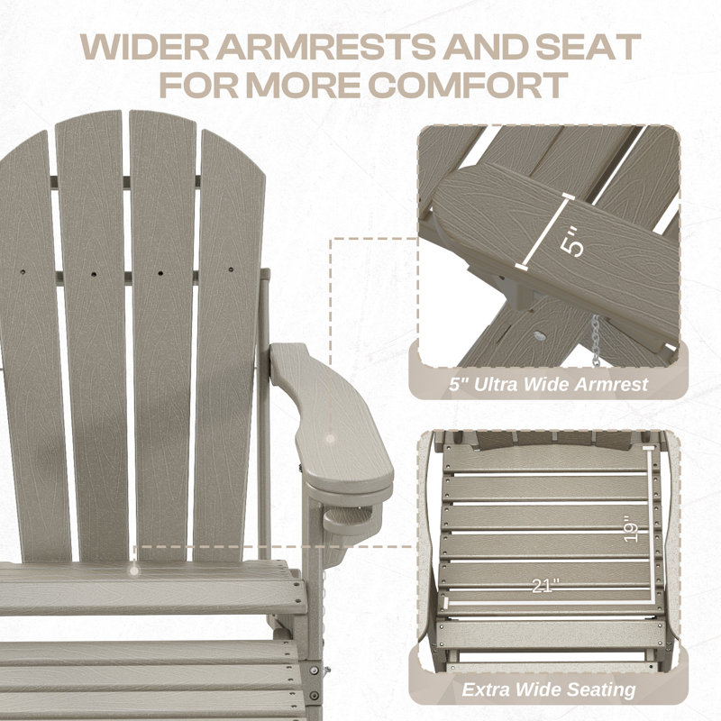 Chaise Adirondack pliante Hdpe , Bois