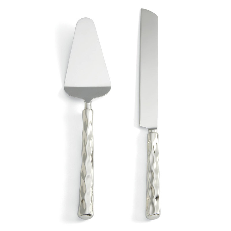 Truro 2 Piece Stainless Steel Cake Serving Set, Platinum