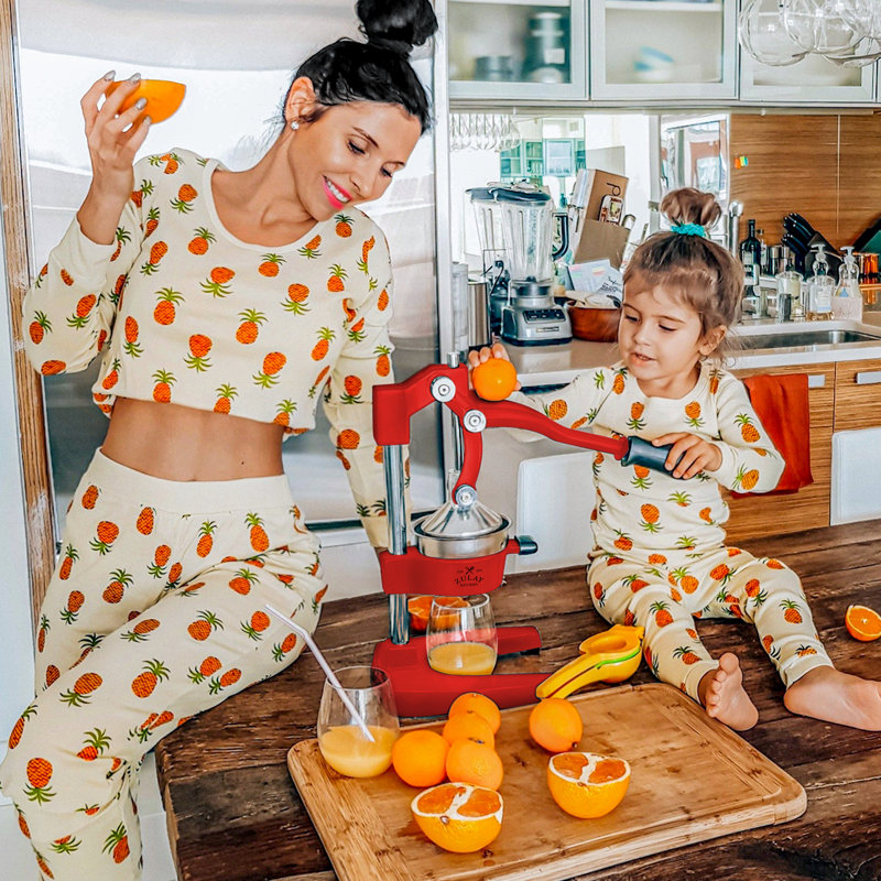 Presse-fruits manuel Zulay Kitchen - Presse-agrumes commercial robuste, Rouge