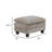 Duby Ottoman, 34 Inch Seat, Black Faux Wood Legs, Pewter Gray Chenille-120291336