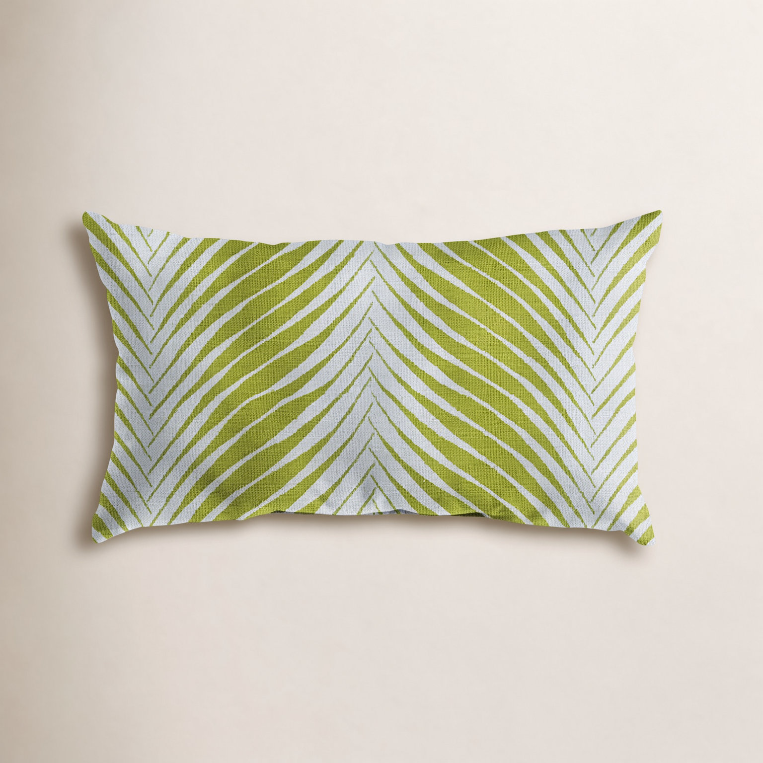Annika Sunbrella® Throw Pillow, Green, 12" x 24"