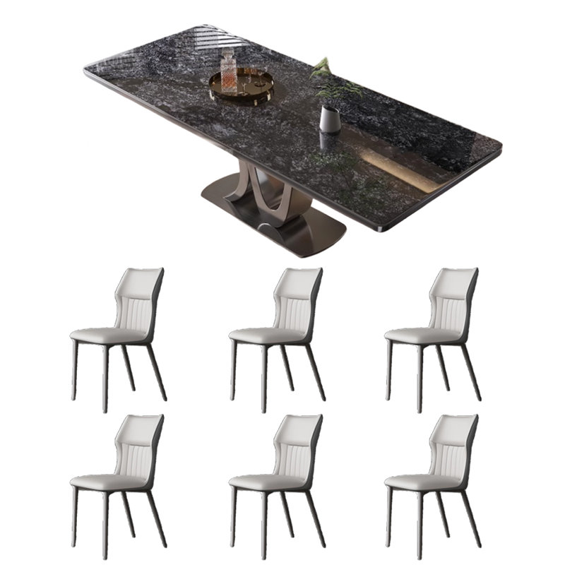 Table et chaise de luxe domestique, Noir, H 29,5 po x L 62,9 po x l 33,4 po