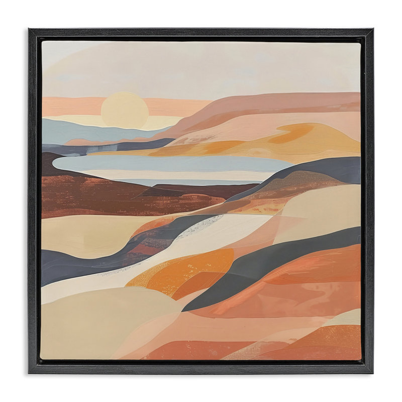 «Layered Canyon Hills», art mural encadré par Irena Orlov, Cadre flottant noir de jais, H 25 po x l 25 po