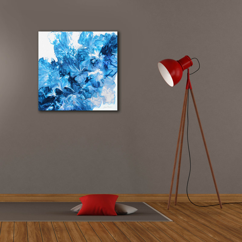  «Abstract Pouring O» par Jean Plout, art mural sur toile, 26 po x 26 po