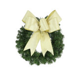 22" Evergreen Wreath With A Large Velvet Bow