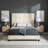 Upholstered Tufted Queen Size Platform Bed, Reinforced Interlocking Support Frame, Warm Beige Polyester Upholstery