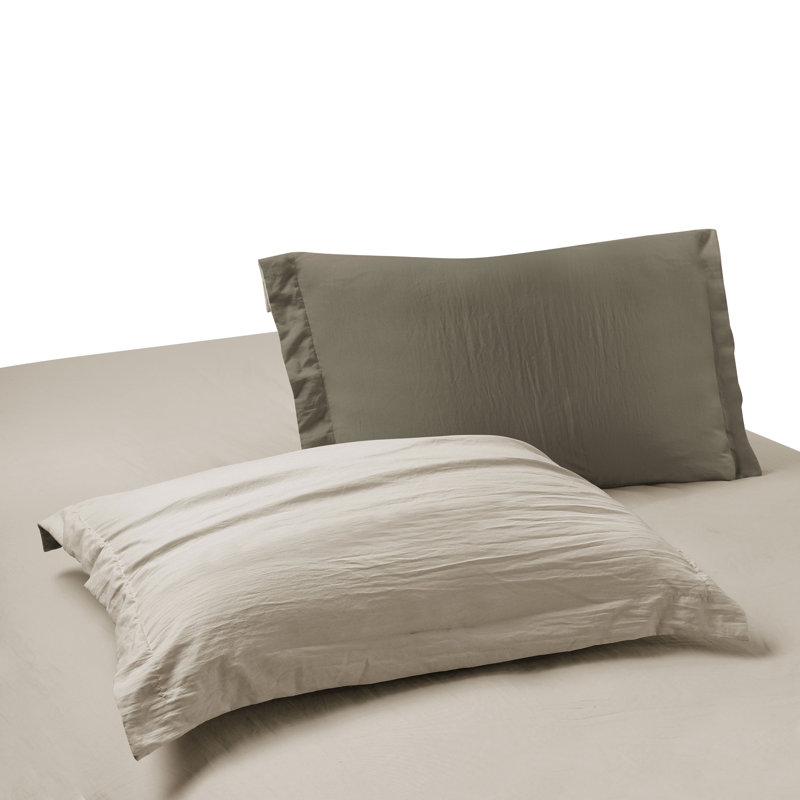 Khaki Driftwood Reversible Microfiber King/Cal King Duvet Cover Set
