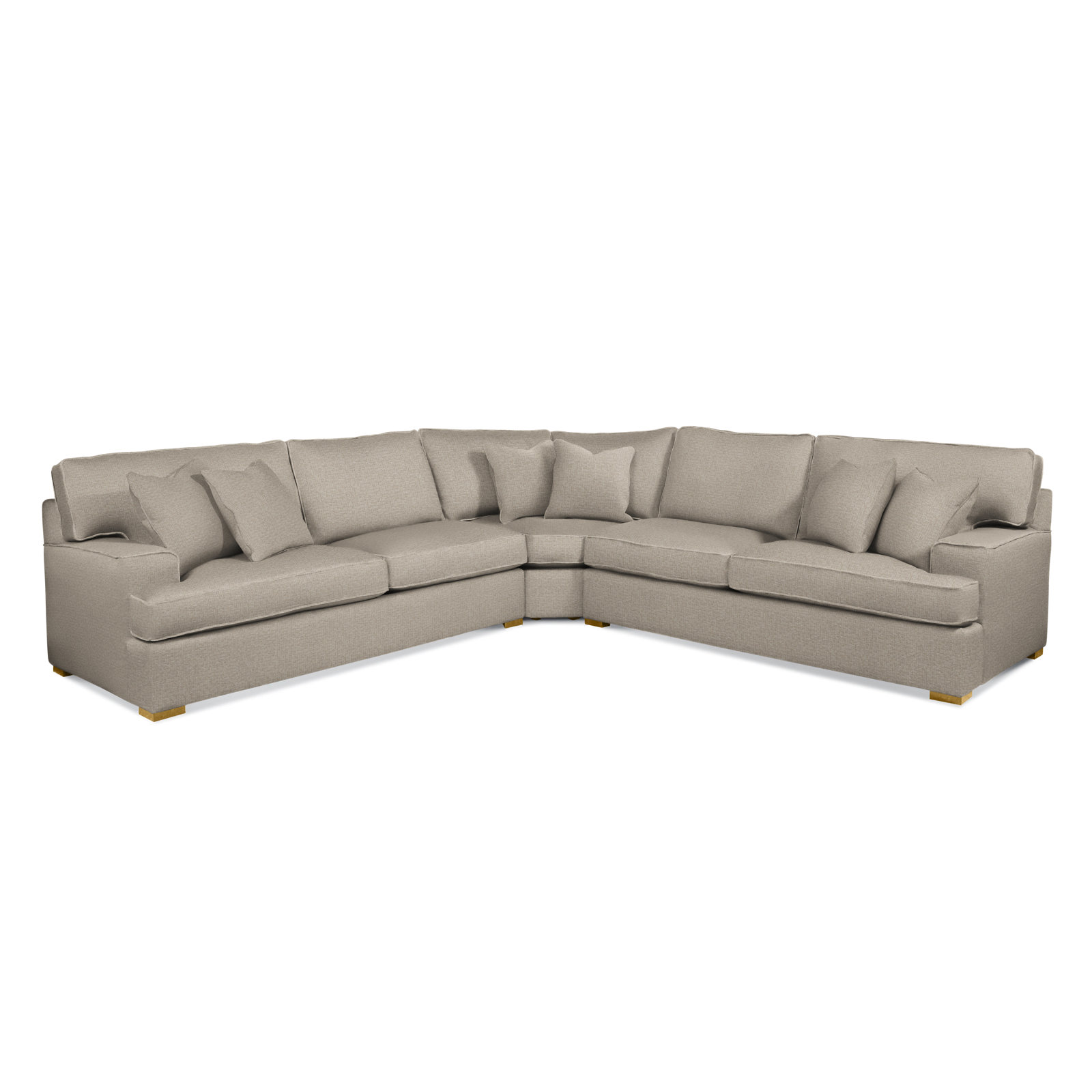 Sadie 3-Piece Upholstered Sectional, Beige Performance Fabric; 0851-73, Honey Finish