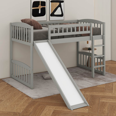 Twin Size Loft Bed With Slide And Ladder