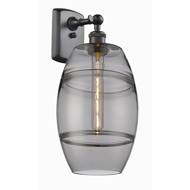 Bettylou Steel Armed Sconce, 10.88" H x 8" W x 8.13" D, Light Smoke, Oil Rubbed Bronze