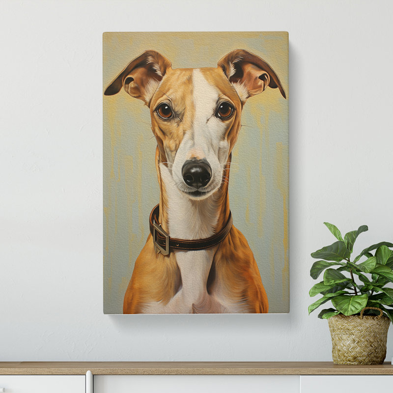 Whippet Realism No.2 - No Frame Print, 50cm H x 35cm W x 3cm D