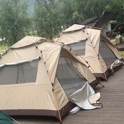 For Outdoor Instant Automatic Pop Up Camping Tent Waterproof Dome Tent With Rain Fly (3-4 Person)