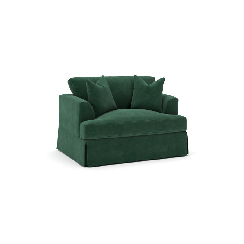 Lucia Slipcovered Chair and a Half, Bella Hunter Performance Velvet