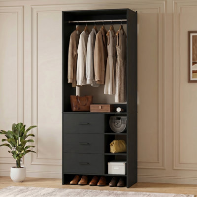 30'' W Closet System with Wooden Drawers