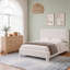 Ensemble de mobilier de chambre à coucher: lit plateforme tapissier en molleton avec commode cannelée Teddy-40013877-40701122