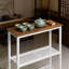 Console étroite à 3 niveaux, canapé mince avec tablettes de rangement pour l'entrée, le couloir, le salon ou la chambre à coucher
