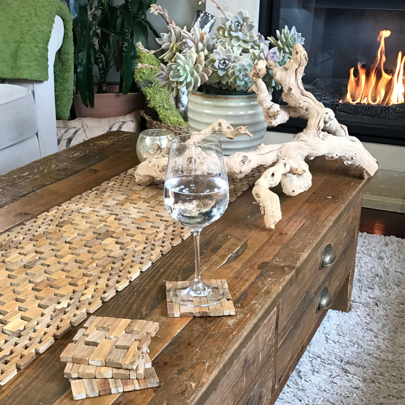 Geometric Wood Coasters, Teak