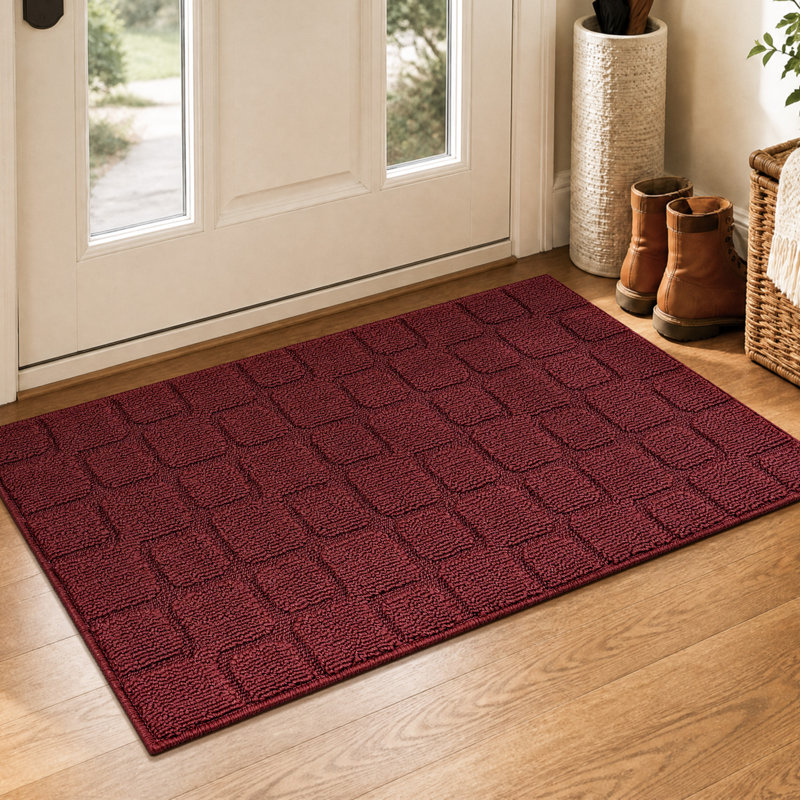 Tapis antidérapant antidérapant et résistant, Rouge, 32 po x 40 po