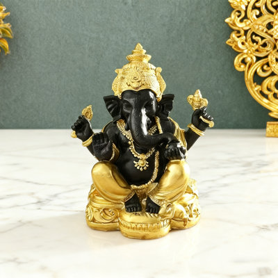 Ganesha Statue For Home Decor Resin Figurine For Desk Shelf Hindu Buddha Indian Deity Ornament For Living Room Office Space