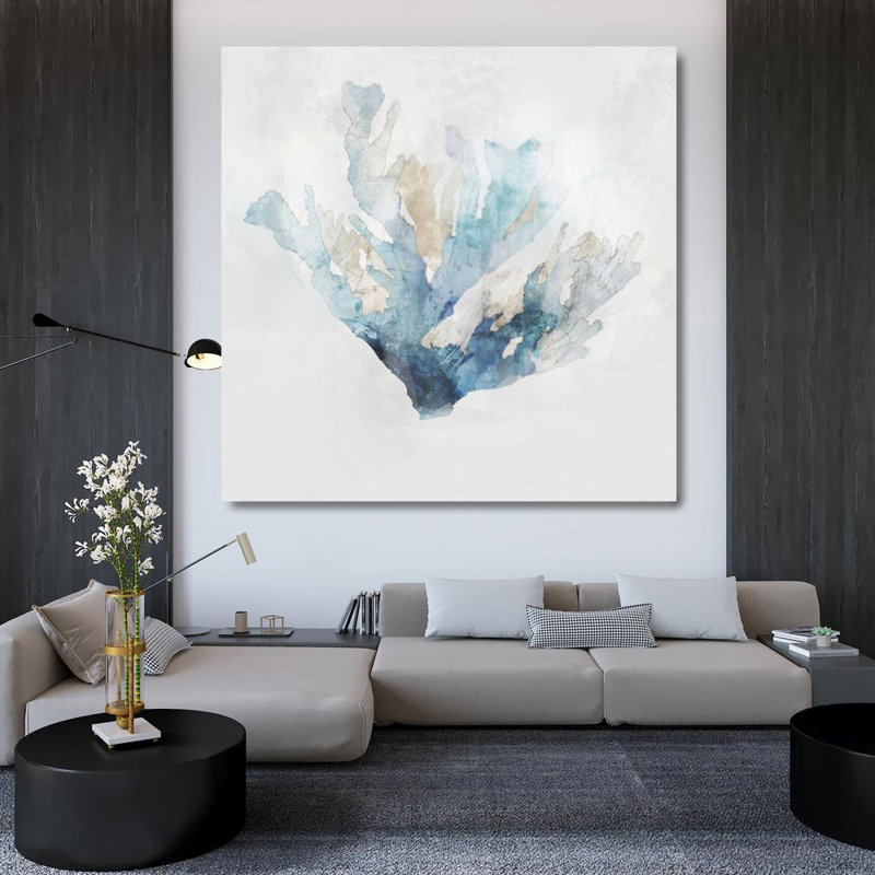 Reproduction d'art sur toile tendue à la plage Beachcrest Home ™ Roko, Ken: Blue Coral Reef I KX095-A, H 36 po x l 36 po