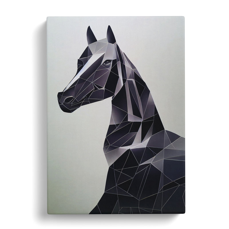 Geometric Horse No.1 Abstract - Wrapped Canvas, 50cm H x 35cm W x 3cm D