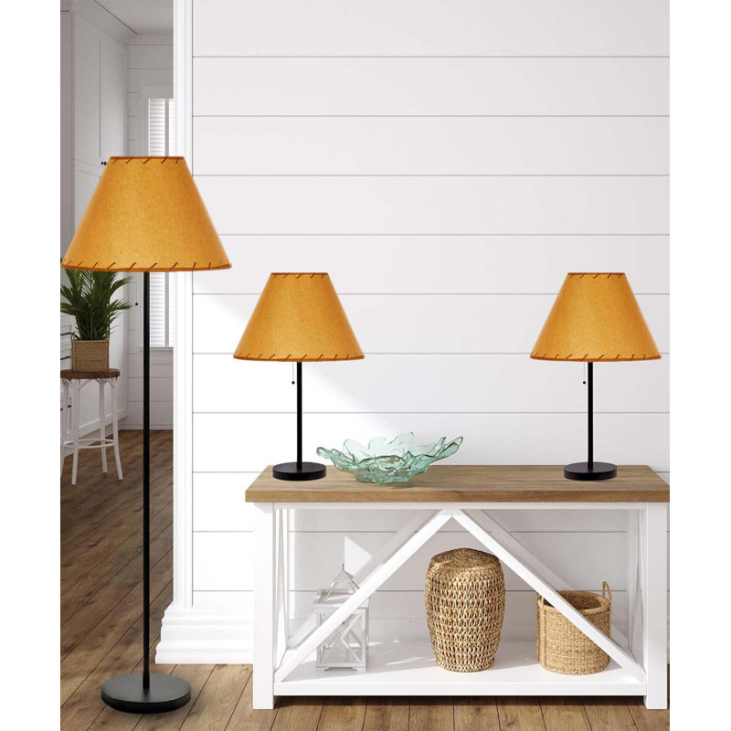 58'' Rustic Bronze Traditional Floor & Table Lamp Set