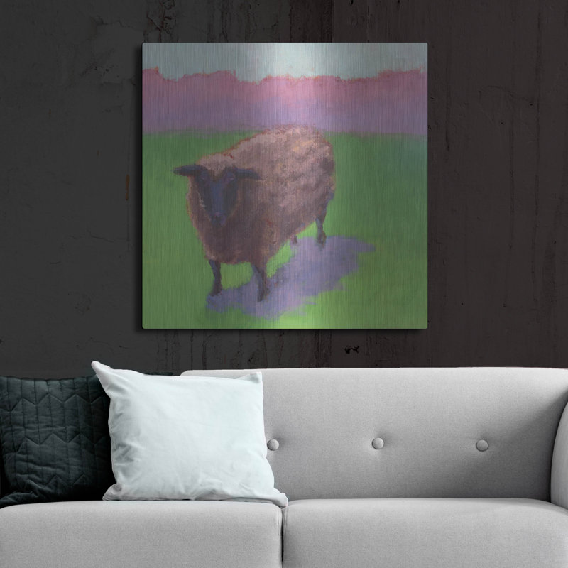  «Pasture Sheep» par Carol Young, art mural en métal, 36 po x 36 po, H 36 po x l 36 po