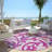 Washable Floral Indoor / Outdoor Rug-146565995