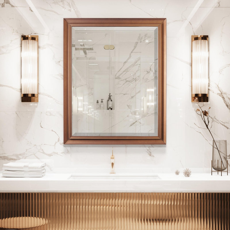 Miroir de salle de bain Willhoite, Or