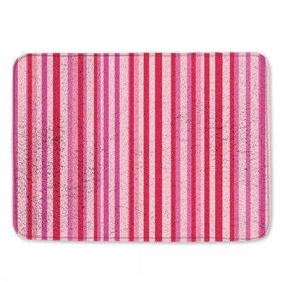 Tapis de bain rose à rayures