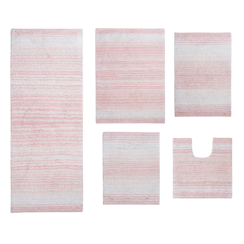 Ensemble de tapis pour salle de bain 5 pièces Highlawn, Rose
