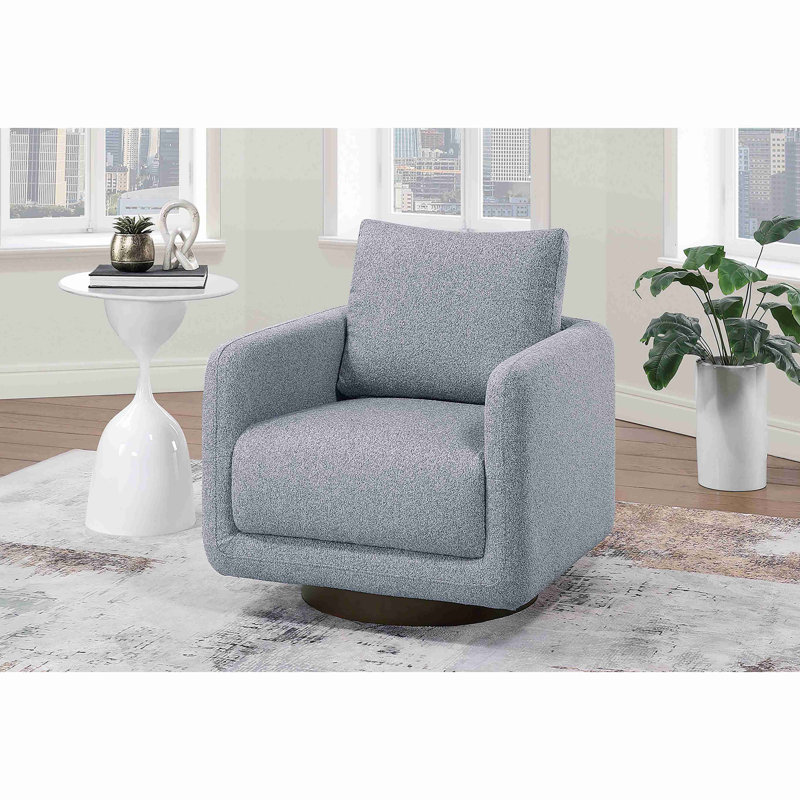 Fauteuil d'appoint rembourré et rembourré Modern Boucle, Gris