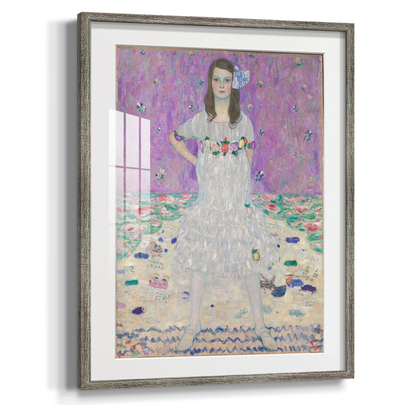 Gustav Klimt, impression encadrée en X, Argent patiné